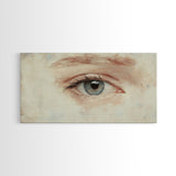 Closeup Study of an Eye Framed Canvas Print, Eye Oil Painting, Whimsical Home Decor, Paint of a Blue Human Eye