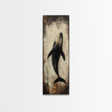 Majestic Whale Painting Framed Canvas Print, Nautical Wall Art, Coastal Decor Living Room Art, Rustic Decor Gift Idea Christmas