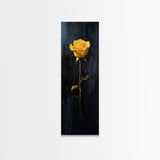 Golden Rose Painting Framed Canvas Print Elegant Art Nouveau Flower Decor, Rose Painting, Yellow Flower Canvas, Living Room Botanical Prints