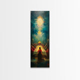 Last Supper Wall Art Framed Canvas Print Vibrant Christ Apostles Painting, Christian Art, Dark Religious Decor, Unique Holiday Gift, Spiritual Canvas