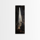 Tall Skinny Nativity Painting Canvas Print, Christmas Wall Art, Christmas Decor, Nativity Oil Painting, Jesues In His Manger