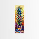 Stained Glass Style Agave Canvas Print Mosaic Wall Art Colorful Botanical Prints Modern Decor Unique Kitchen Wall Art