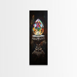 Faceted Crystal on Pedestal Canvas Print Gemstone Painting Sacred Geometry Art Original Artwork Above Couch Decor