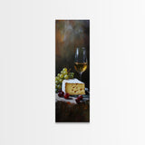 Framed Canvas Print Cheese and Wine Kitchen Art Farmhouse Decor Food Review Wall Art Culinary Kitchen Print