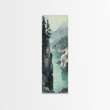 Framed Canvas Print Coastal Landscape Art Nautical Decor Tall Narrow Art Beach House Wall Art Perfect Above Couch Nautical Wall Art