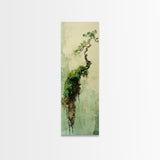 Framed Canvas Print Wabi Sabi Botanical Art Mossy Tree Artwork Unique Nature Decor Tall Skinny Art Wabi Sabi Wall Art Living Room Accent