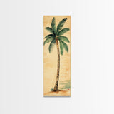 Framed Canvas Print Tall Skinny Palm Tree Art Nautical Coastal Decor, Beach-Inspired Tropical Wall Art, Guest Room Art, Gift Idea Her