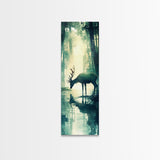 Moody Birch Tree Scene Canvas Print – Tall Narrow Art, Rustic Art, Winter Theme, Wabi Sabi Wall Art, Minimalist Decor, Guest Room Wall Art