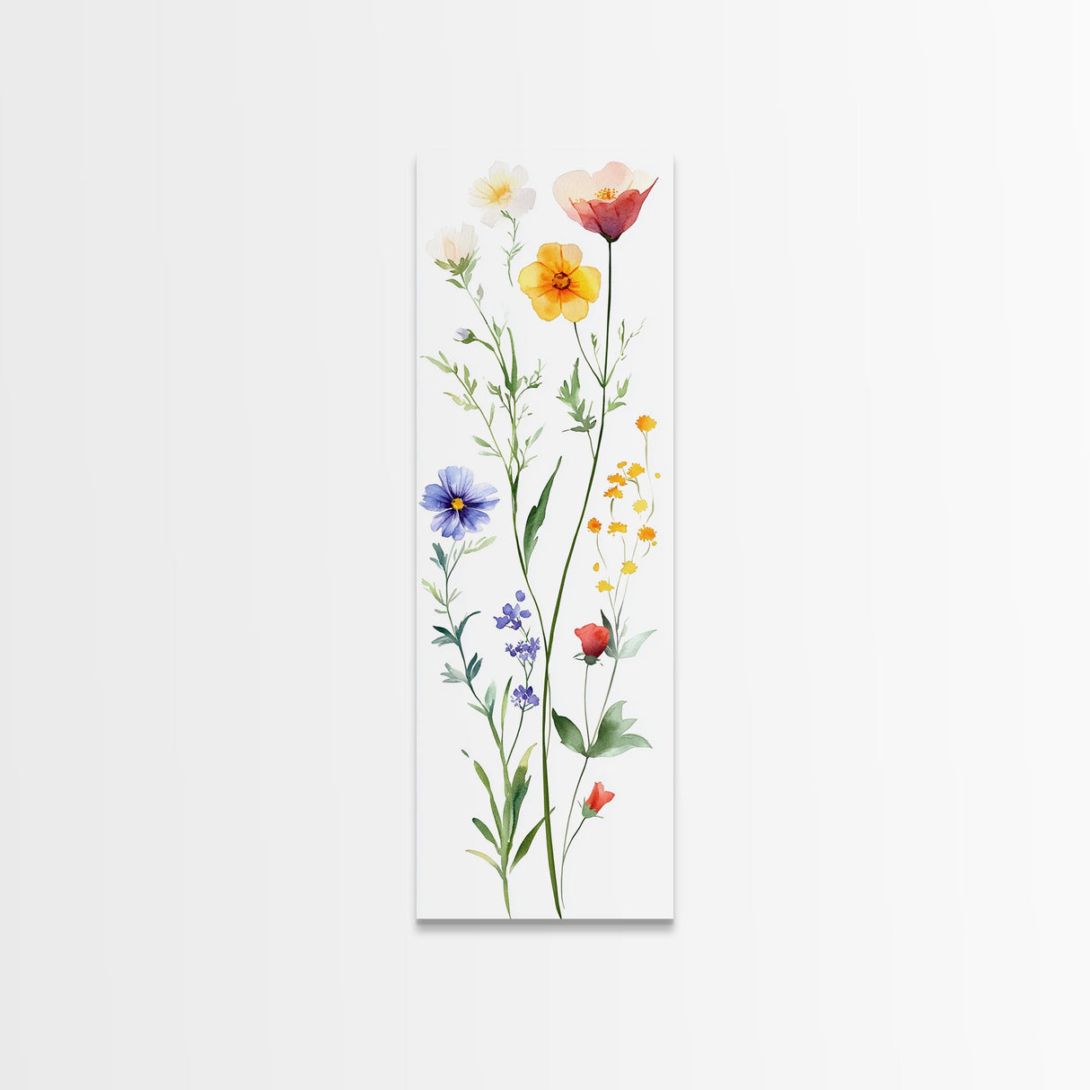 Boho Floral Botanical Print - Framed Canvas Print with Delicate Watercolor Wildflowers for Nature-Inspired Wall Art