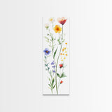 Boho Floral Botanical Print - Framed Canvas Print with Delicate Watercolor Wildflowers for Nature-Inspired Wall Art
