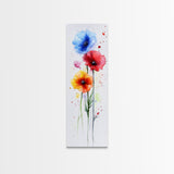Bold Watercolor Poppy Art - Framed Canvas Print Showcasing Vibrant Flower Composition in Artistic Minimalist Style
