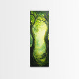 Fantasy Forest Landscape Painting Canvas Print, Tall Narrow Wall Art, Tall and Skinny Painting, Landscape Wall Art, Accent Piece