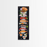 Funky Kitchen Wall Art Sushi Painting Print Framed Canvas | Sushi Decor | Kitchen Painting Decor | Kitsch Decor | Eclectic Wall Art