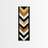 Retro Chevrons Wall Art - Framed Canvas Print - Mid Century Modern Wall Art - Unique Home Decor - Tall Narrow Art - Skinny Art