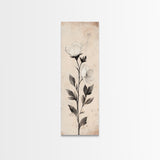 Sketch of a Flower Canvas Print, Wood Framed Wall Art, Flower Painting, Flower Decor, Floral Botanical Wall Art, Flower Print Narrow Art