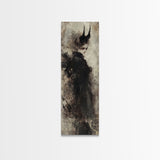 Framed Canvas Print of Dark Angels Wall Art with Gothic Aesthetic, Moody Art, Ozymandias Art, Unique Gift Idea, Long Narrow Wall Art, Tall Skinny Art