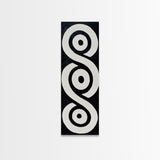 Framed Canvas Print of Black and White Geometric Wall Art, Sacred Geometry Art, Minimalist Decor, Tall Skinny Art, Above Bed Wall Art, Modern Aesthetic