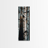 Birch Tree Forest Framed Canvas Print Rustic Wabi Sabi Woodland Art Minimalist Bedroom or Living Room Fall Wall Art Decor