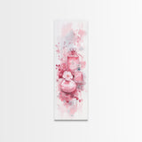 Elegant Perfume Bottles Framed Canvas Print Pink Abstract Art Wabi Sabi Decor Light Pink Bedroom Artwork Feminine Minimalist Wall Art