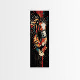 Abstract Horse Painting Framed Canvas Print Colorful Chicano Art Bold Moody Southwest Long Narrow Wall Art Bedroom or Living Room