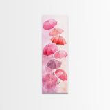 Light Pink Umbrella Canvas Print Above Sofa Art Long Narrow Wall Art Whimsical Art Cherry Blossom Painting Pink Abstract Art Vertical