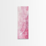 Elegant Pearl Necklace Canvas Print Whimsical Art Long Narrow Wall Art Pink Abstract Art Gift Idea Decorative Jewelry Painting Vertical