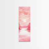 Serene Sunset Landscape Painting Framed Canvas Print with Light Pink Tones for Calm Living Room Art or Above Sofa Wall Decoration