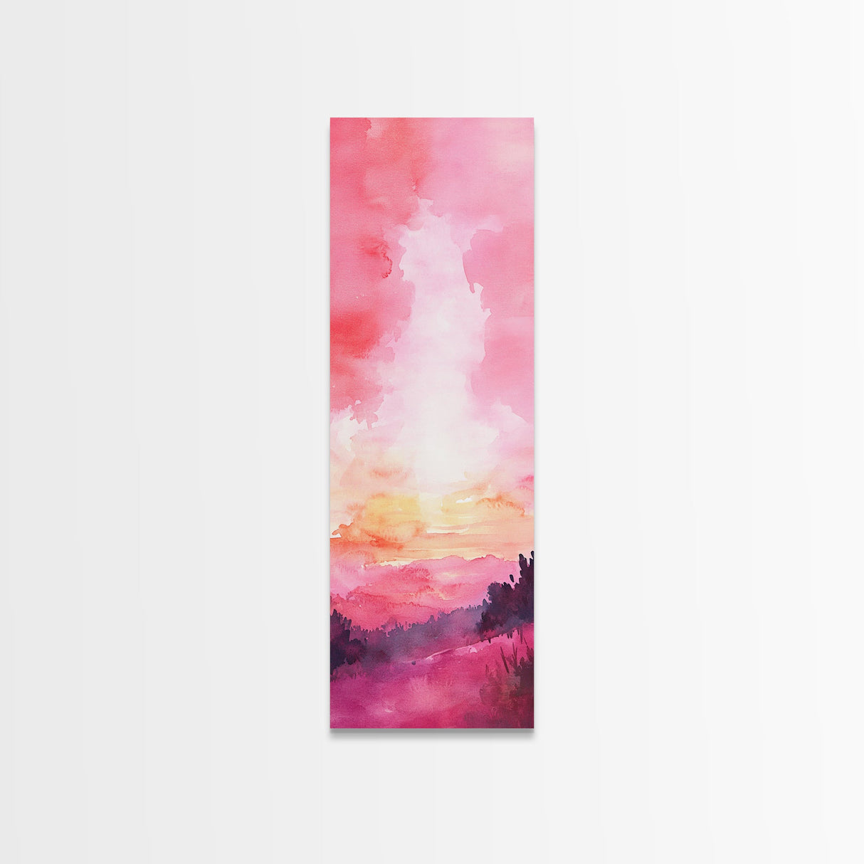 Sunset Gradient Canvas Print - Abstract Pink Orange Wall Art, Sunrise Inspired Minimalist Painting, Bedroom Decor, Above Bed Artwork