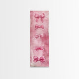Pink Bows Framed Canvas Print Whimsical Art Light Pink Wall Art Long Narrow Wall Art Tall Skinny Art Dorm Decor Gift Idea