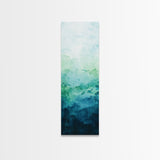 Gradient Watercolor Framed Canvas Print in Green and Blue, Sage Green Wall Art, Minimalist Art, Bedroom Art, Living Room Art