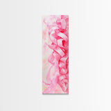 Pink Ribbons Canvas Print Abstract Feminine Wall Art Whimsical Vertical Decor Skinny Boho Gift Idea Light Pink Aesthetic