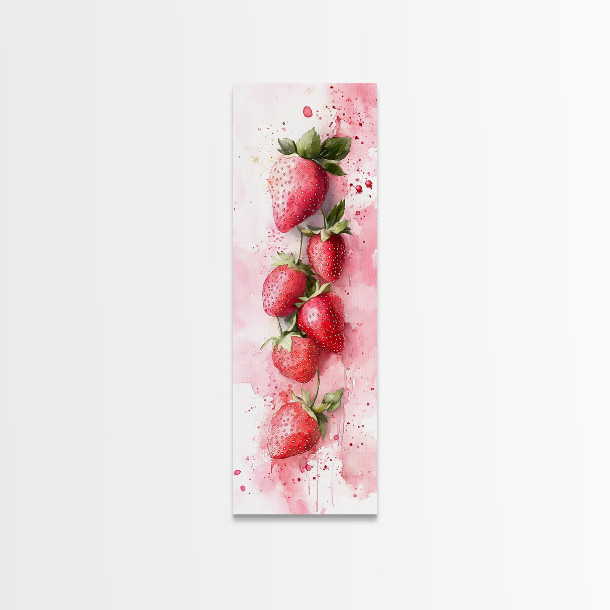 Vibrant Strawberry Art Framed Canvas Print Rustic Farmhouse Decor Fruit of the Spirit Wall Art Skinny Wall Art Kitchen Art Decor