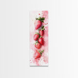 Vibrant Strawberry Art Framed Canvas Print Rustic Farmhouse Decor Fruit of the Spirit Wall Art Skinny Wall Art Kitchen Art Decor
