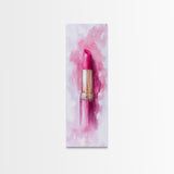Classic Pink Lipstick Canvas Print Feminine Wall Art Makeup Lover Gift Light Pink Rustic Decor Vertical Artwork Girly Aesthetic