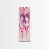 Pink Stilettos Painting Framed Canvas Print Fashion Wall Art Feminine Decor Living Room Artwork Vertical Wall Accent Gift Idea Art
