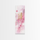 Pink Fountain Pens Canvas Print Whimsical Art Writer’s Gift Minimalist Art Living Room Decor Unique Office Wall Art Illustration