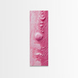 Pink Texture Abstract Framed Canvas Print, Minimalist Blotter Art in Light Pink Tones, Skinny Wall Art for Modern Bedroom or Office