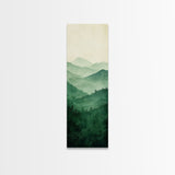 Smoky Mountain Layers Framed Canvas Print Serene Landscape Painting Green Nature Scene Above Sofa Art Living Room Decor
