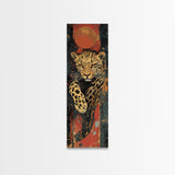 Striking Leopard Canvas Print with Abstract Background, Bold Wild Cat Wall Art, Ideal for Rustic Decor and Living Room Accent