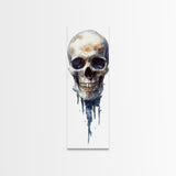 Framed Canvas Print Skull Art for Gothic Decor, Moody Halloween Wall Art, Original Skull Artwork, Living Room Art, Gift Idea for Him