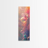 Ethereal Bubble Abstract Framed Canvas Print in Soft Pastels, Light Pink Wall Art Ideal for Bedroom or Contemporary Spaces