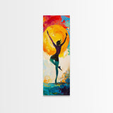 Sunset Dance Painting Canvas Print Boho Art Vibrant Sunset Colors Vertical Artwork Coastal Cowgirl Wall Art Gift Idea