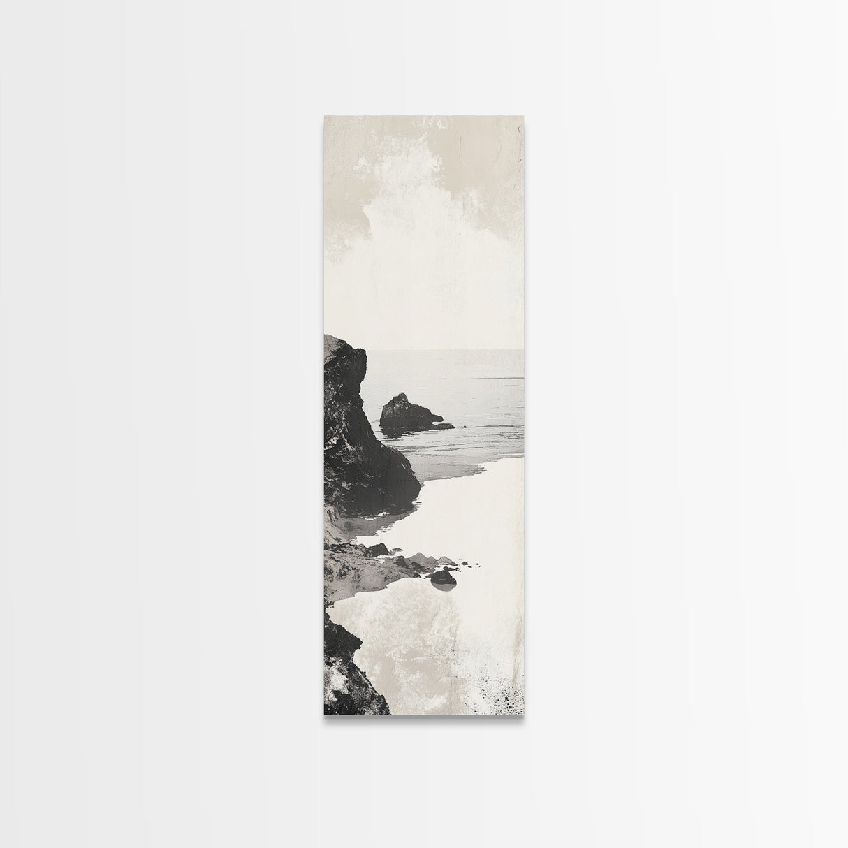 Tranquil Coastal Rocks Canvas Print Nautical Wall Art Minimalist Art Seascape Art Bedroom or Living Room Rustic Coastal Decor Piece