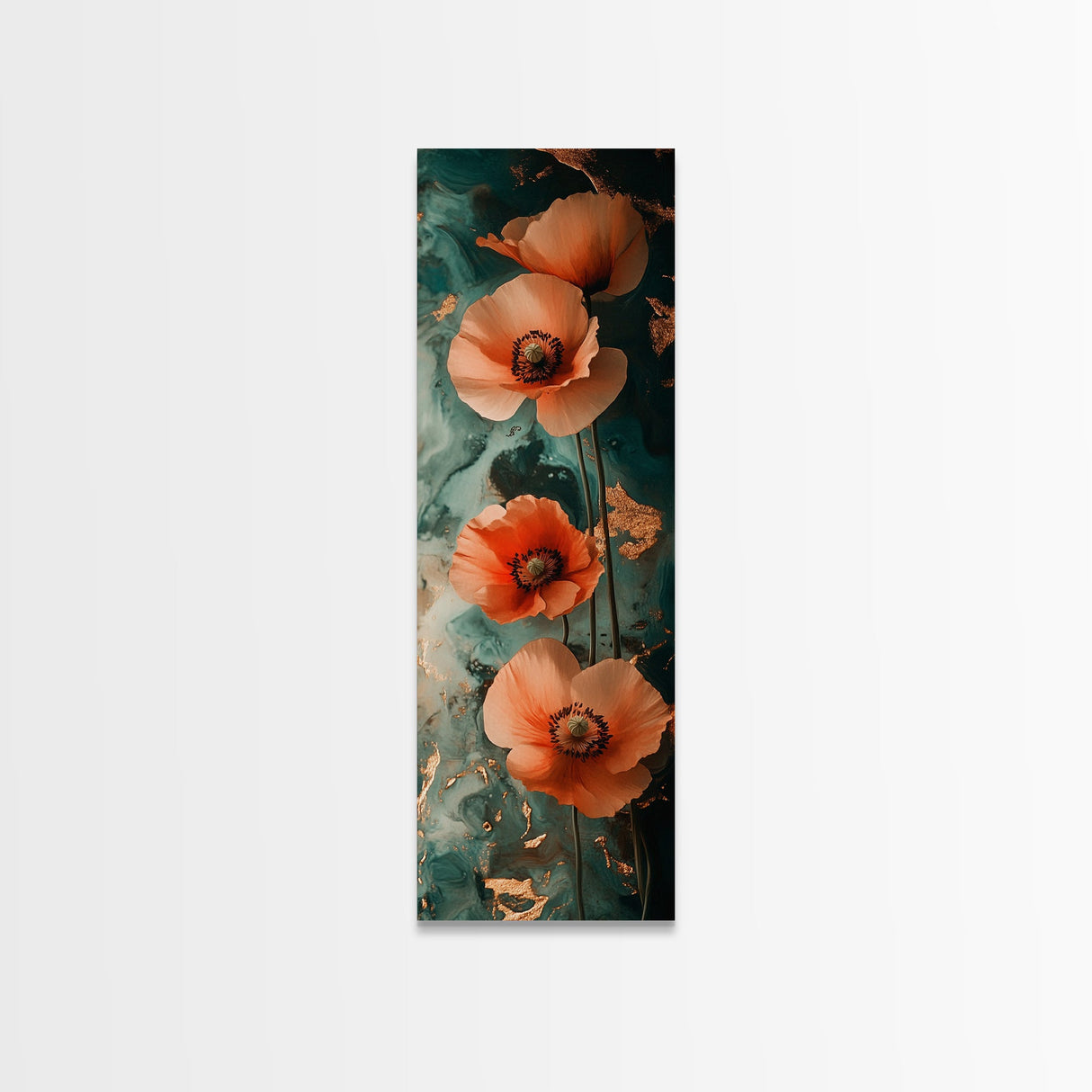California Poppy Floral Framed Canvas Print | Wildflower Botanical Prints | Rustic Wall Art | Vertical Wall Art | Gift Idea Her