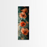 California Poppy Floral Framed Canvas Print | Wildflower Botanical Prints | Rustic Wall Art | Vertical Wall Art | Gift Idea Her