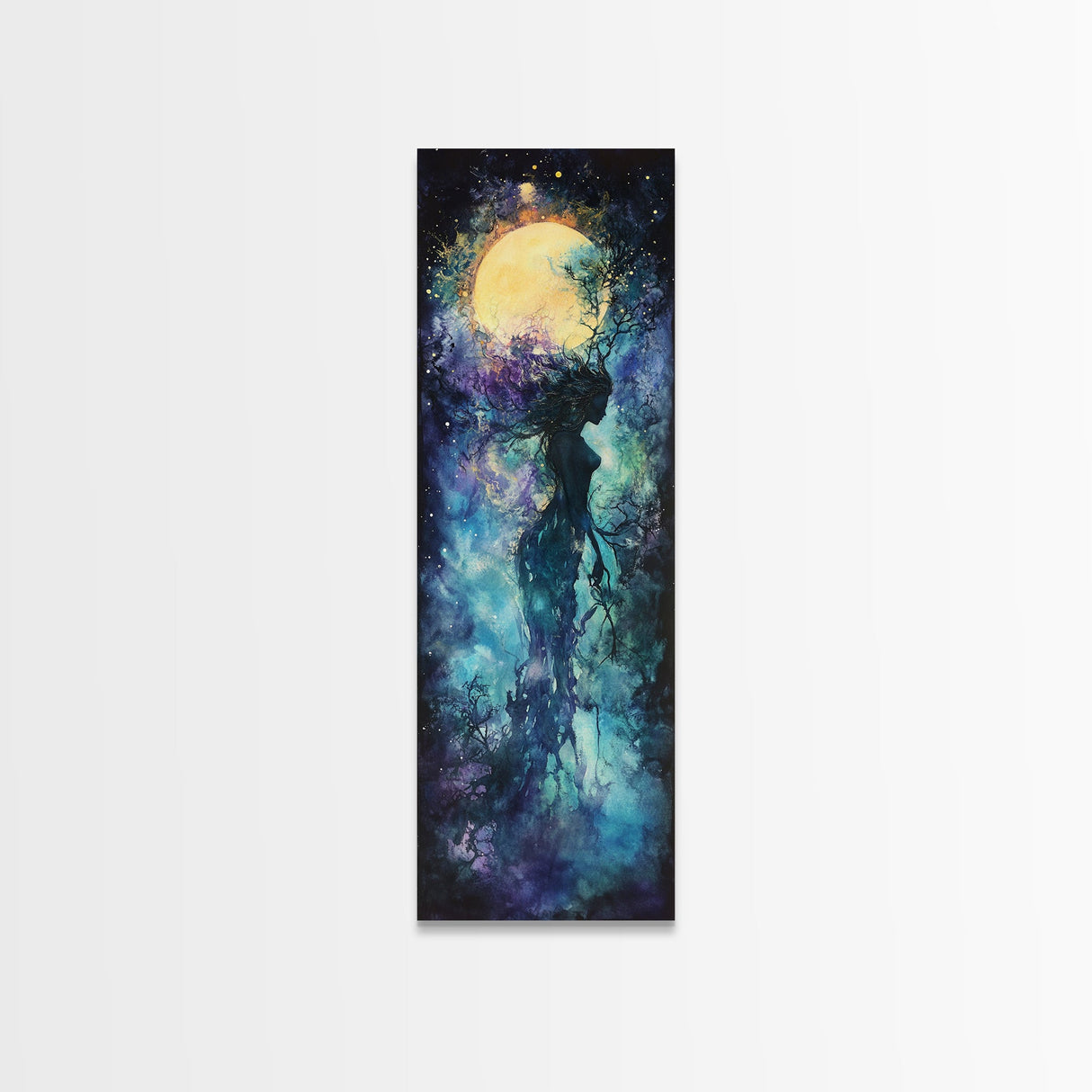 Solar Ritual Canvas Print Featuring Goddess Art Print, Phoenix Metal Inspired Abstract Sacred Geometry Art Perfect Bedroom Decor