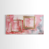 Gold Frame Abstract Framed Canvas Print Featuring Pink Abstract Art and Whimsical Art Light Pink Wall Art Minimalist Rustic Decor