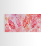 Soft Pink Feathers Canvas Print Whimsical Art Light Pink Wall Art Skinny Wall Art Minimalist Art Above Sofa Rustic Decor