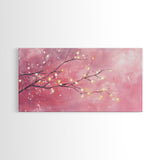 Light Pink Cherry Blossom Canvas Print | Cherry Blossom Painting | Sakura Wall Art | Nature Inspired Art | Bedroom Above Bed Decor