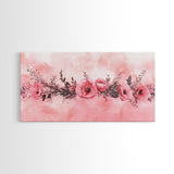 Floral Garland Canvas Print California Poppy Art Horizontal Wall Art Rustic Decor Farmhouse Style Wildflower Painting Gift Idea